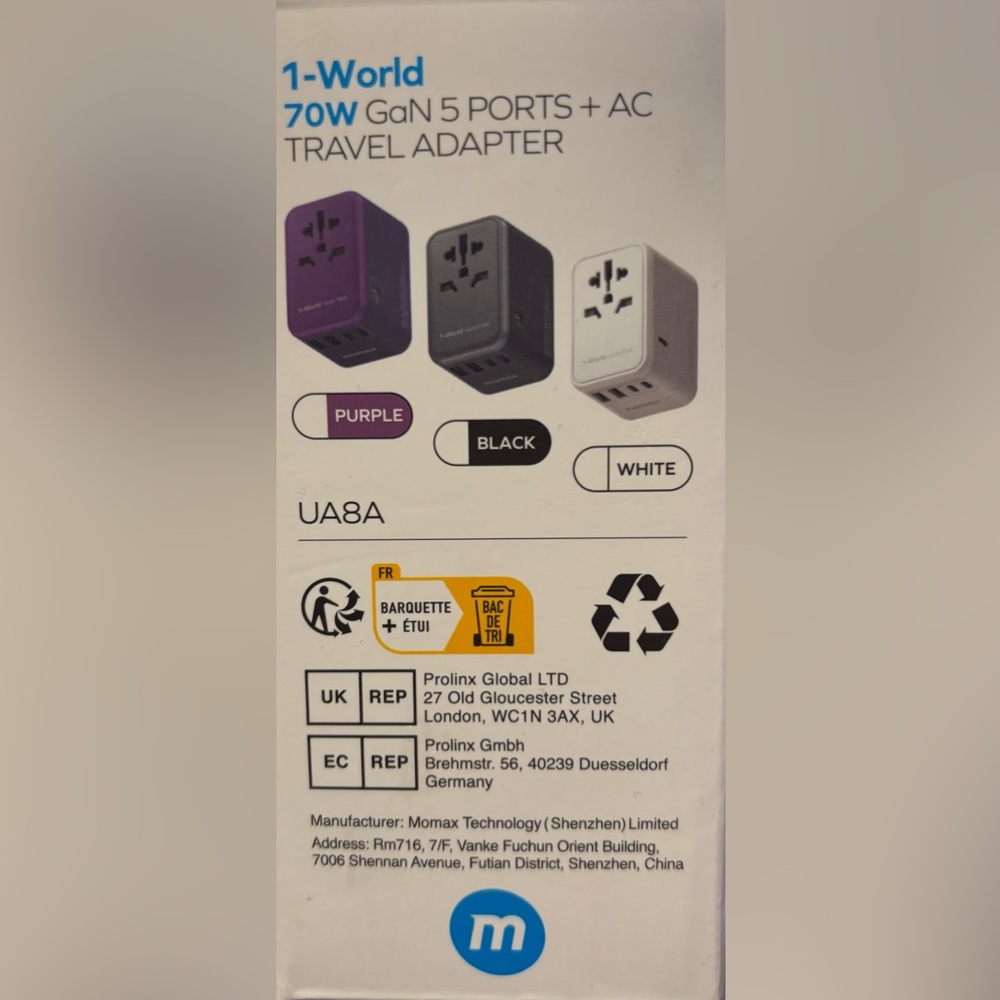 MOMAX TRAVEL ADAPTER 70W